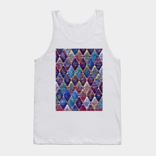 Multicoloured Diamond Scale Pattern Tank Top